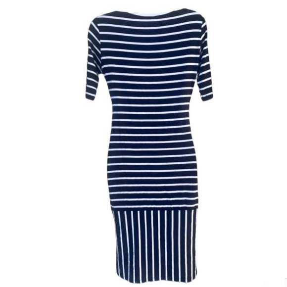 BRAND NEW LULAROE BLACK AND WHITE STRIPES DRESS - Picture 4 of 8